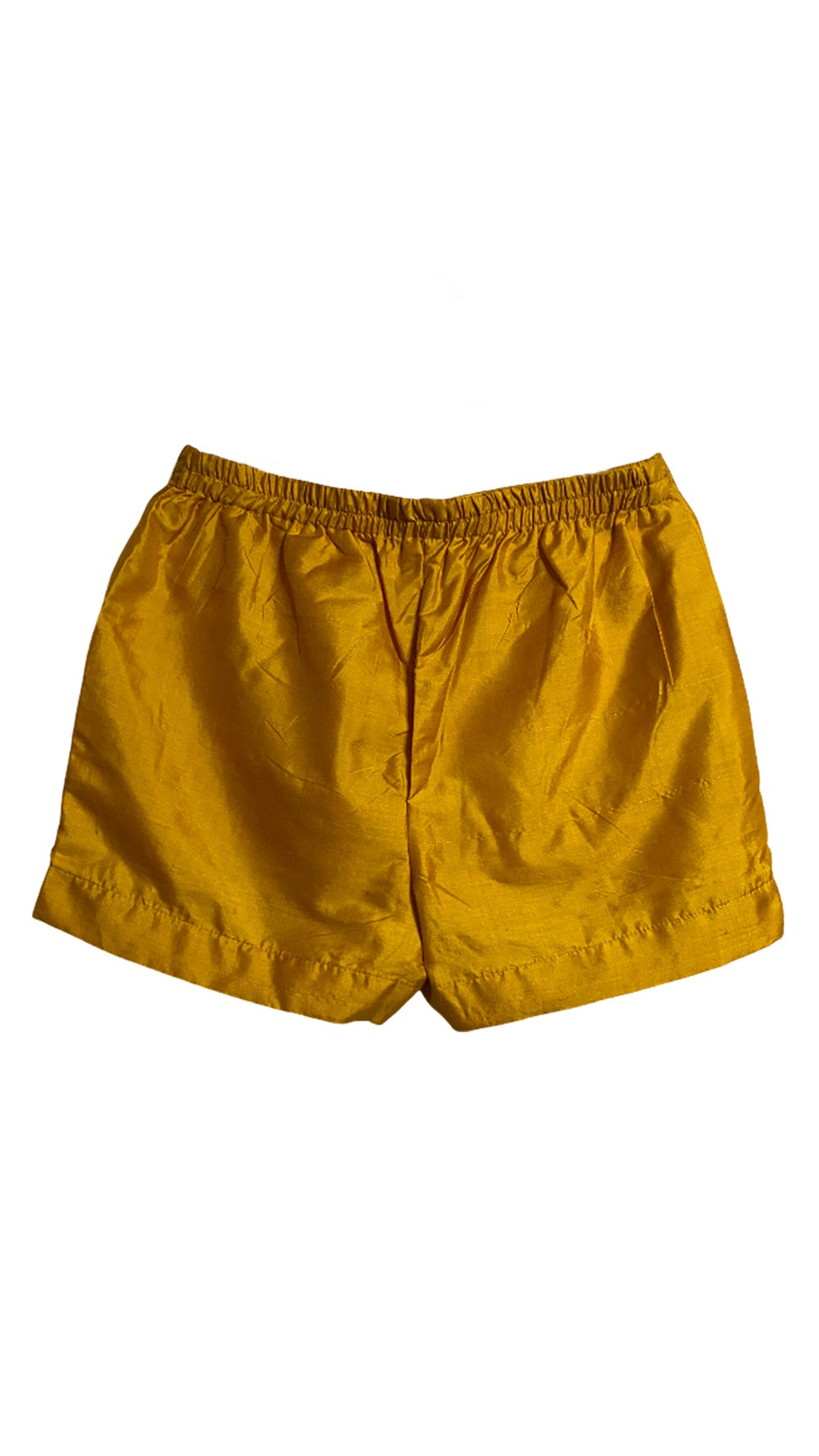 Mustard Yellow Bishnupuri Silk Skirt Pant