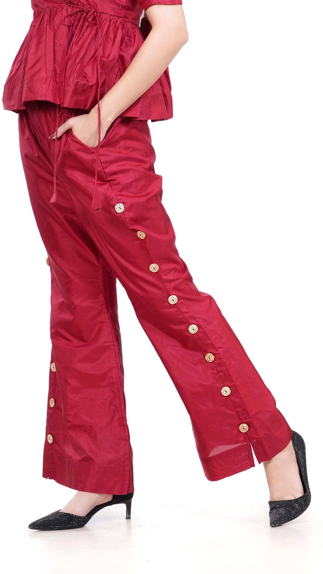 Maroon Bangalore Silk Bottom Wear