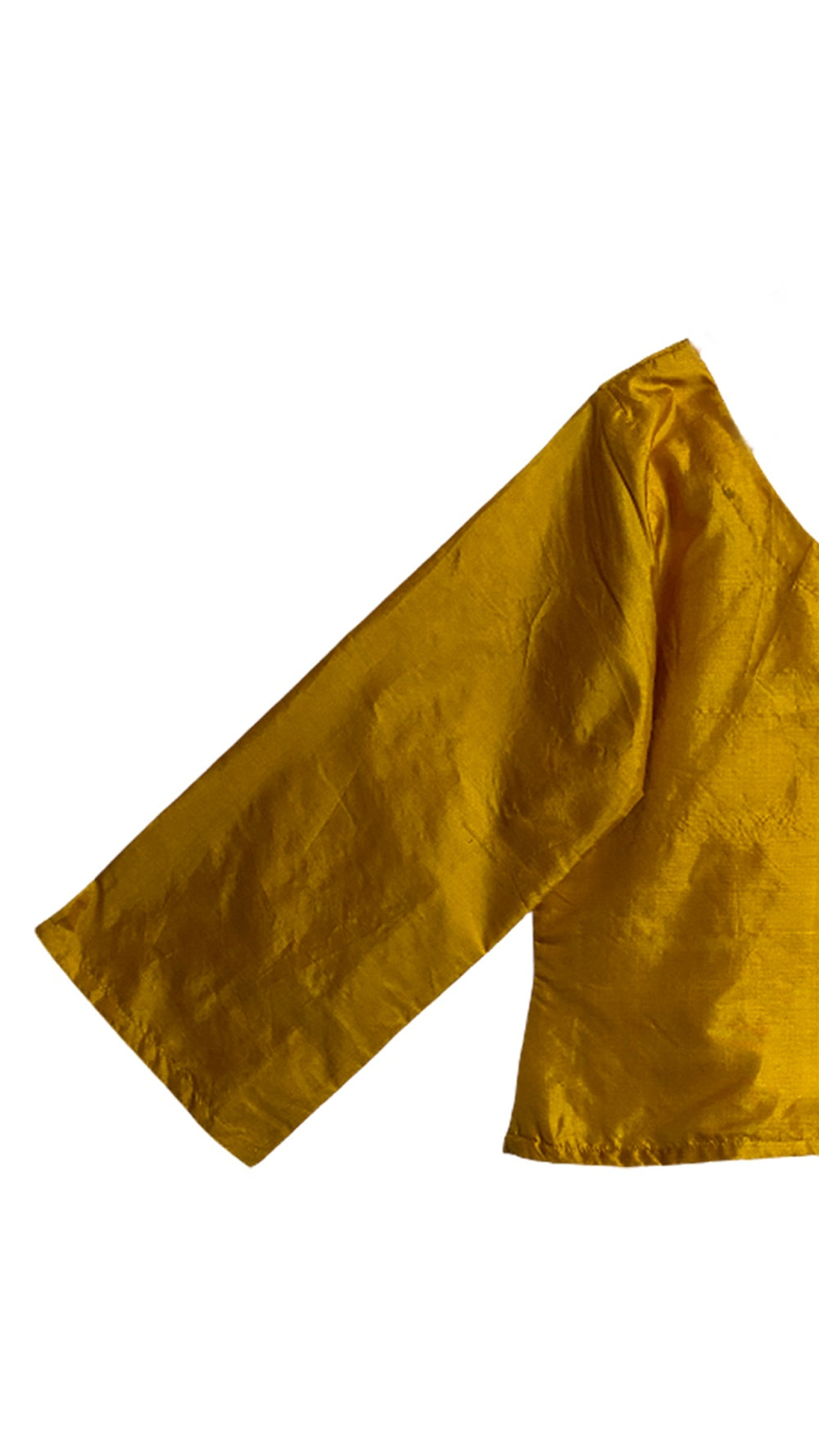 Mustard Yellow Bishnupuri Silk Off Shoulder Top