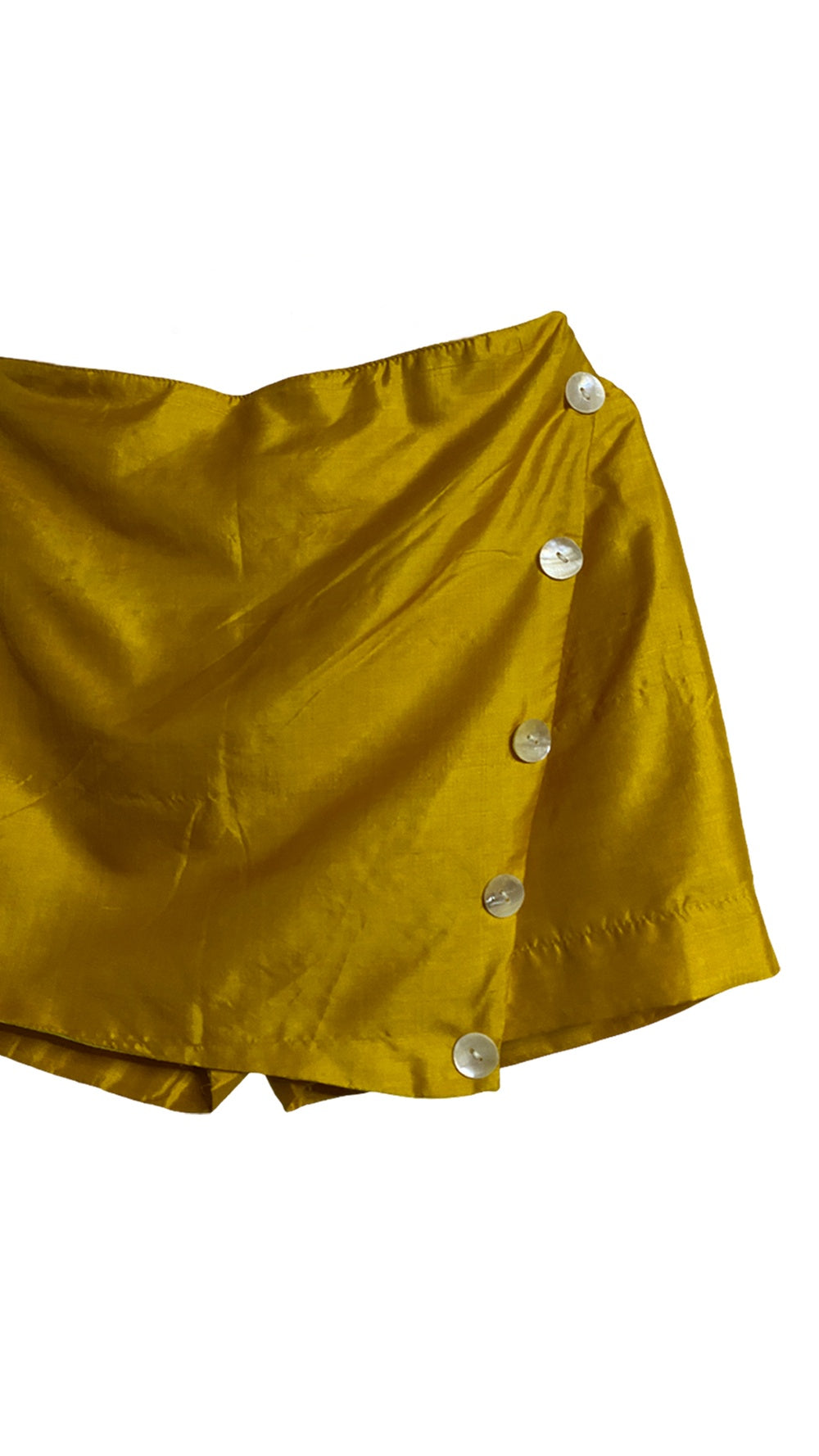 Mustard Yellow Bishnupuri Silk Skirt Pant