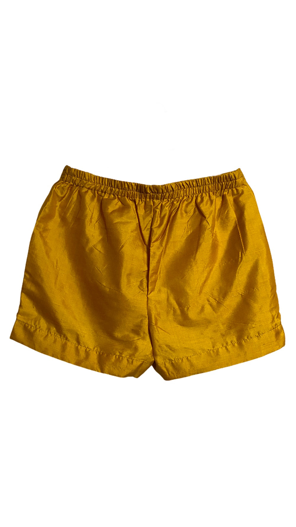 Mustard Yellow Bishnupuri Silk Skirt Pant