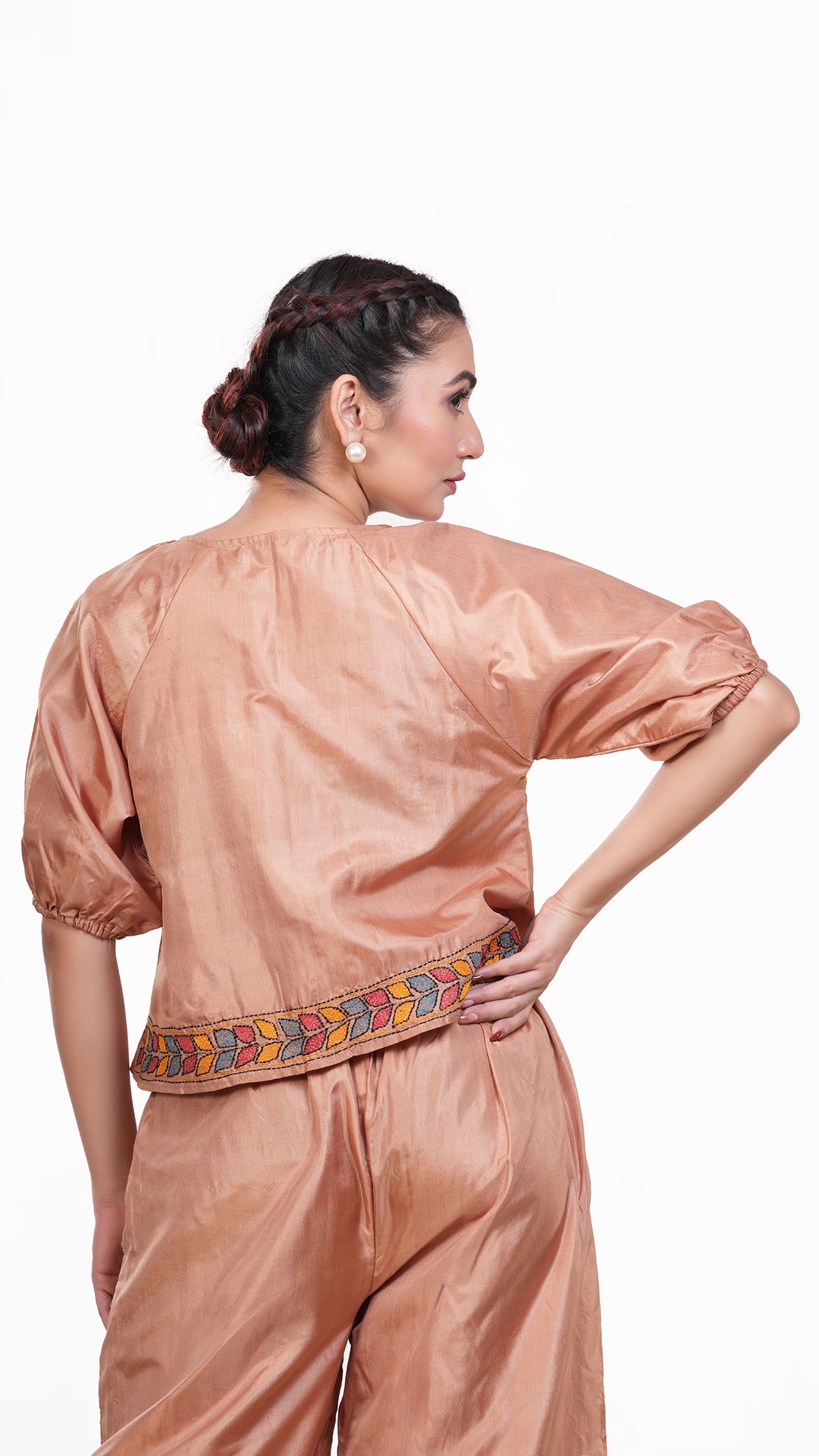Sandal Colored Bangalore Silk Top Wear