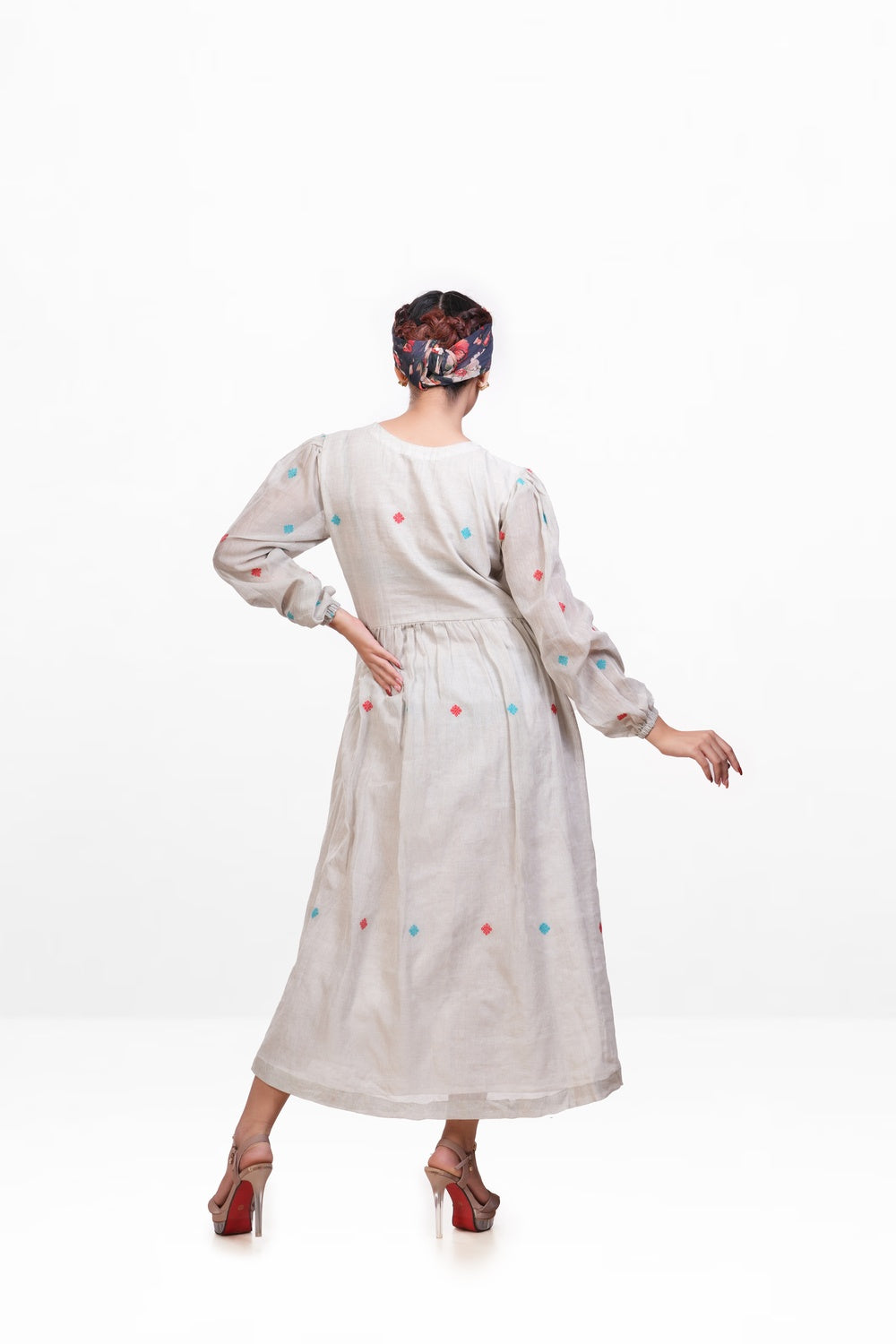 Grey Pure Khadi Dress