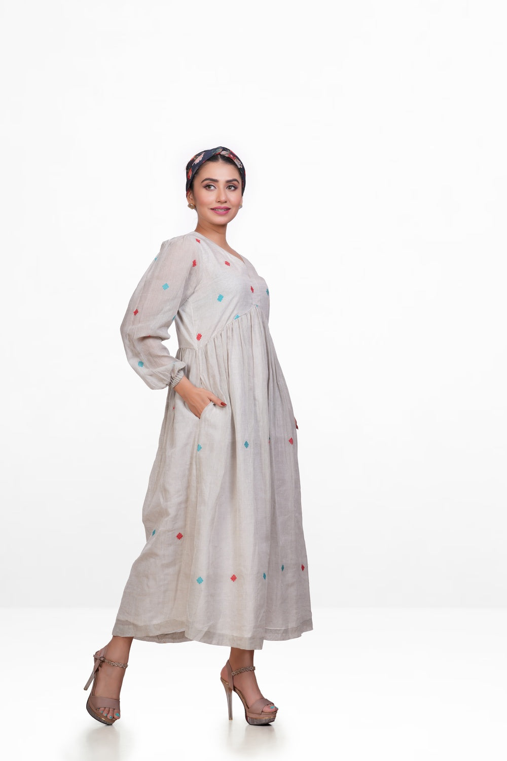 Grey Pure Khadi Dress